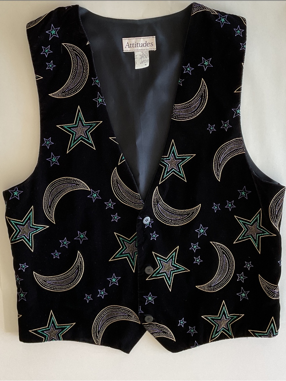 ATTITUDES "90s velvet vest" "celestial moon stars" and "whimsigoth witchy boho” - Picture 4 of 12